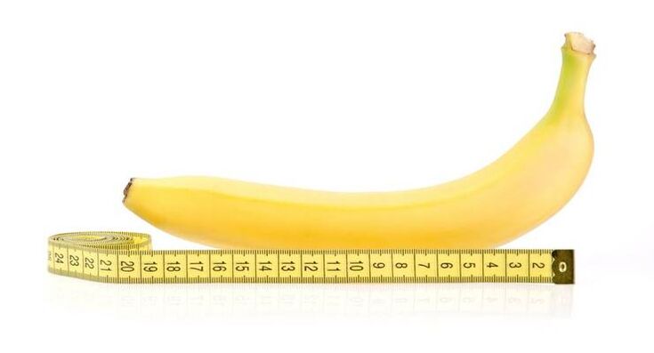 penis measurement before enlargement with an example of a banana